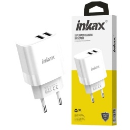 Cargador Inkax 2xUSB-A 2.1A blanco