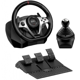 Volante Genius SpeedMaster X1 con vibracion, pedales y cambios