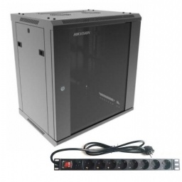 Rack Hikvision 12U + PDU de 8 puertos