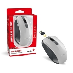 Mouse Genius NX-8008S inal�mbrico silencioso blanco/gris