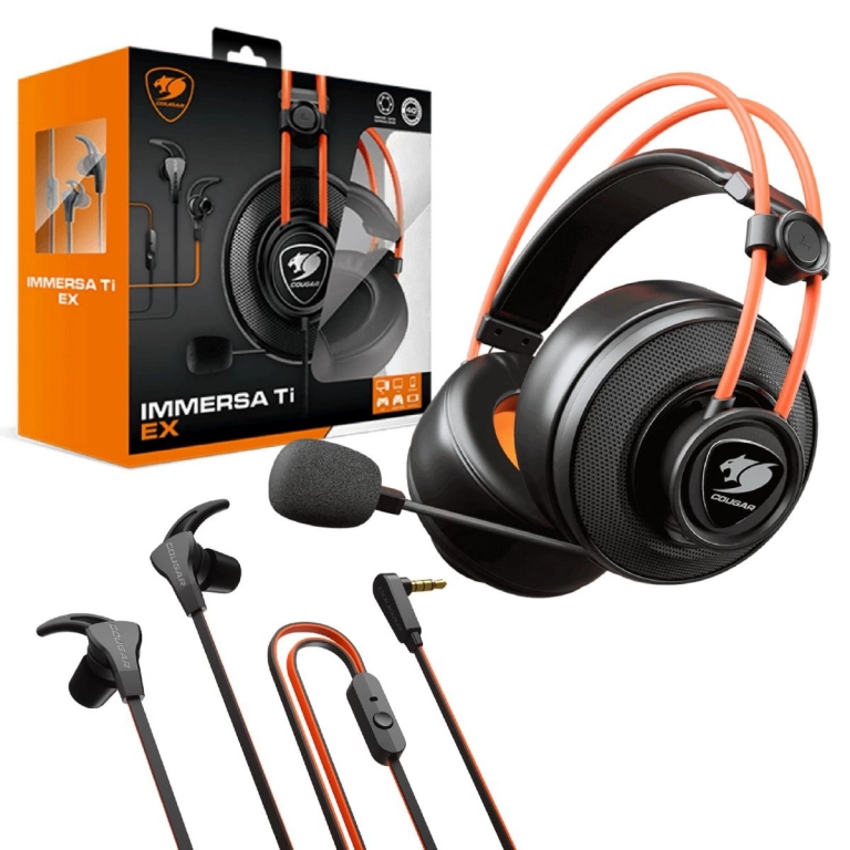 Auricular gamer cougar 2 en 1 Immersa Ti Ex + Havoc