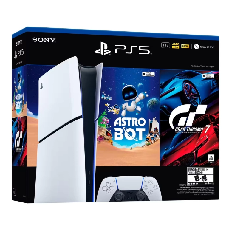 Consola PlayStation 5 Slim Digital - Incluye 2 Juegos (Astro + Gran Turismo 7)